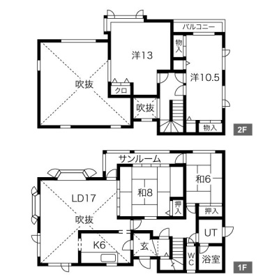 4LDK・2階建ての間取り
