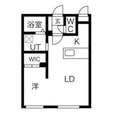 201号室・1LDK・34.49㎡。LD8.7帖、洋室3.6帖、K2.5帖
