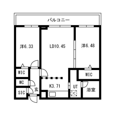 2LDKの間取り図