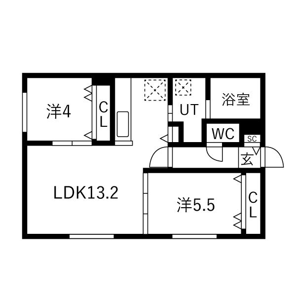 106号室・2LDK・52.01㎡