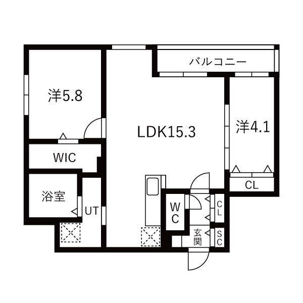 402号室 間取り