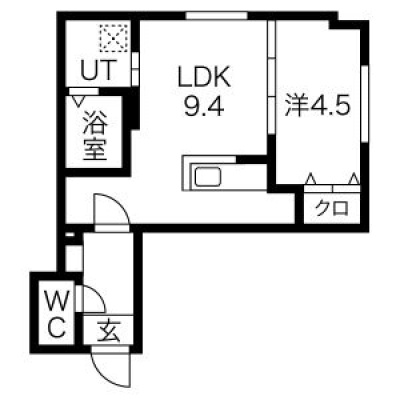 LDK9.4帖・洋室4.5帖の参考間取図