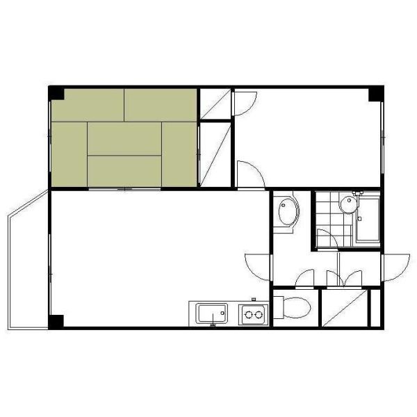402号室の間取り図（41.25㎡・2LDK）
