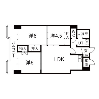 707号室の間取り図。77.99㎡・3LDKの事務所利用可能な区画です。