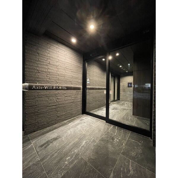 落ち着いた色合いの共用エントランス。