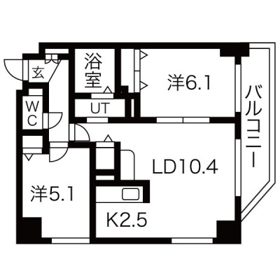 402号室の間取り図