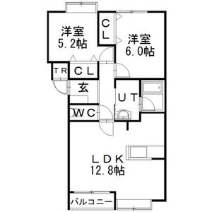 202号室・2LDKの間取り