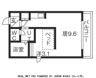ＬＤＫ９．６帖＋洋室３．１帖の間取り