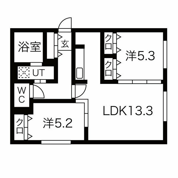2LDK・56.32㎡の間取り