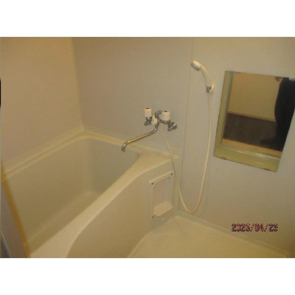 バスとトイレを別々に設けた浴室。浴槽と洗い場があります。