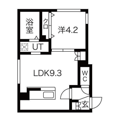 1号室タイプの間取り図