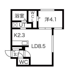 32.55㎡・2階以上2号室タイプの間取り
