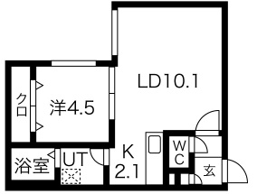 35.21㎡・1号室タイプの間取り（参考）