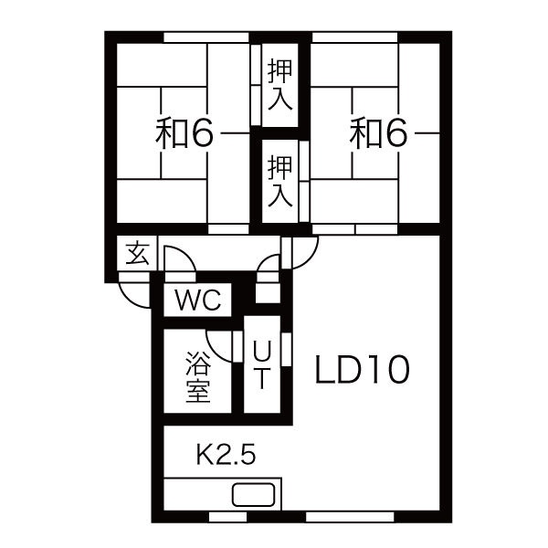 202号室の間取り