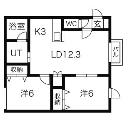 原本掲載の2LDK間取り