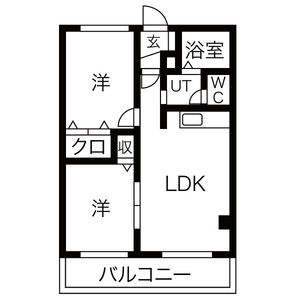 202号室の間取り