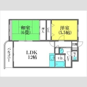 303号室・LDK12帖、和室6帖、洋室5.5帖