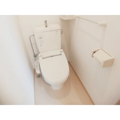 温水洗浄便座付きの独立したトイレ。