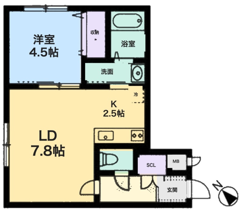 403号室 間取図 1LDK 35.17㎡