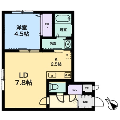 403号室 間取図 1LDK 35.17㎡