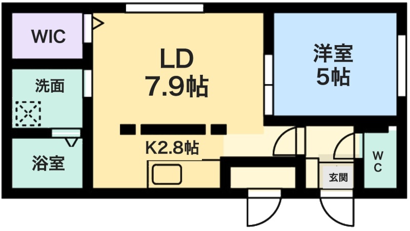 間取図 1LDK 37.13㎡（同タイプ別室）