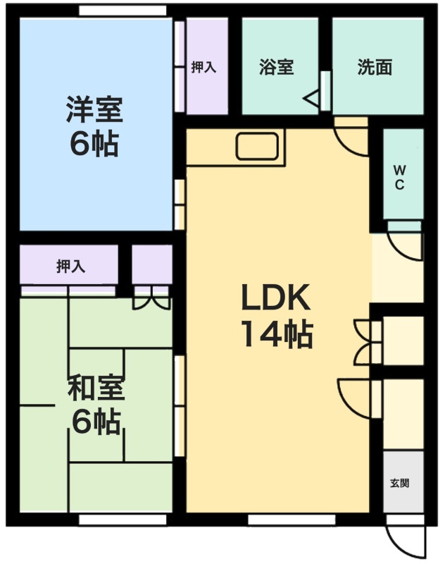 間取図 2LDK 58.32㎡（同タイプ別室）