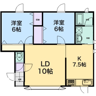 間取図 2LDK 65.5㎡