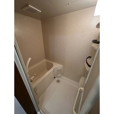 シャワー付きの浴室。バスとトイレは別です。