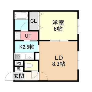 302号室・1LDKの間取り
