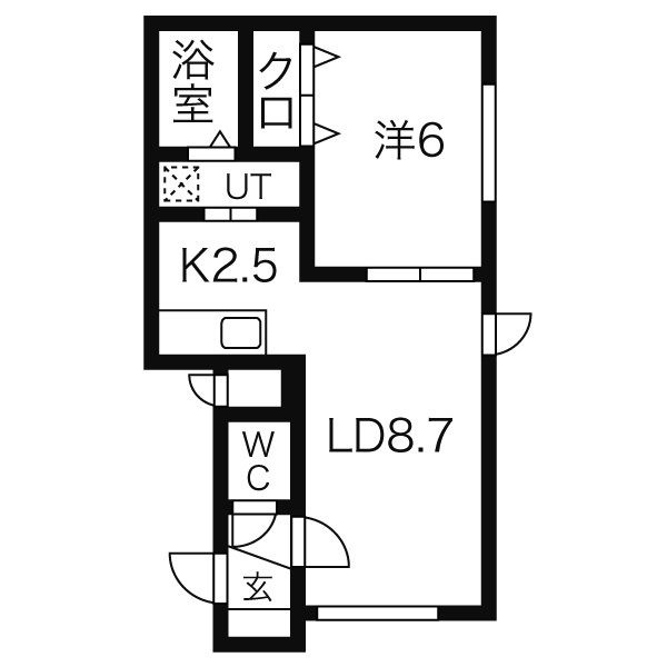 405号室の間取り