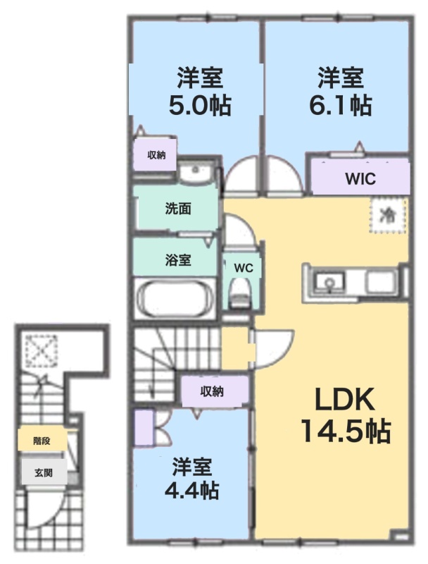 203号室 間取図（3LDK・66.17㎡）