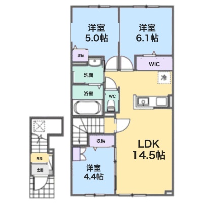 203号室 間取図（3LDK・66.17㎡）