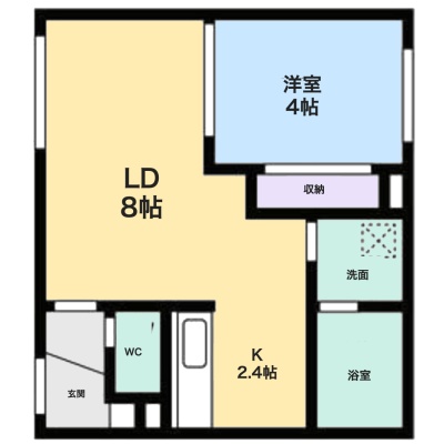 101号室 間取図（1LDK・32.89㎡）