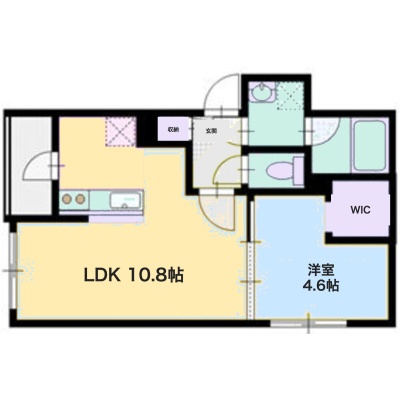 203号室 間取図（1LDK・36.55㎡）