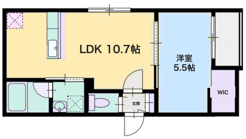 103号室 間取図（1LDK・35.19㎡）