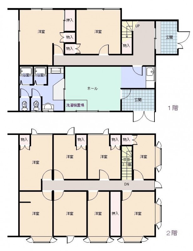 寄宿舎・間取り図