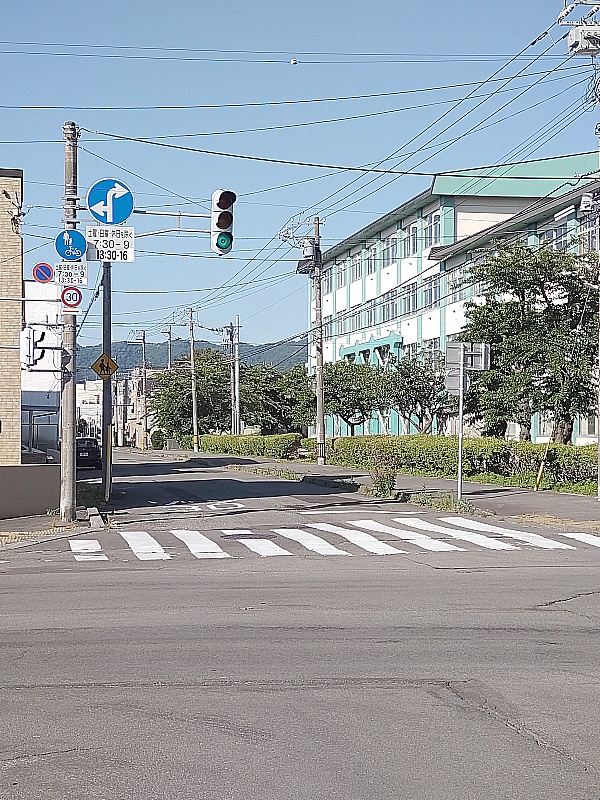 中部小学校を右に観て、直進