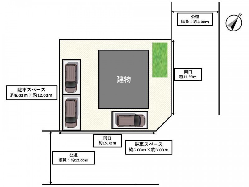 【全体区間図】駐車3台可能です。