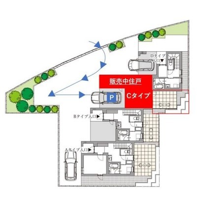 現地案内図。ご来場時は上記現地駐車場をご利用いただけます。