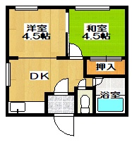 2DK間取図（現況優先）