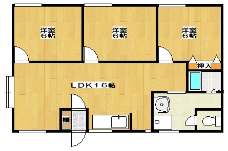 3LDK間取図（現況優先）