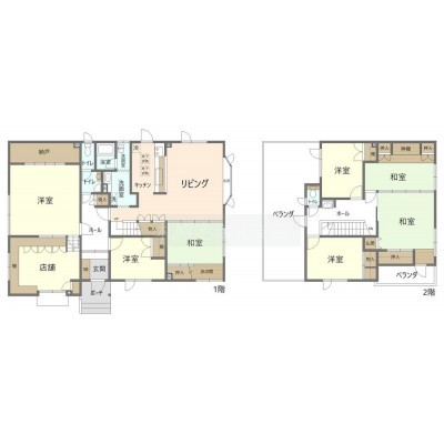 7LDKで二世帯住宅向や店舗付き住宅として利用可能