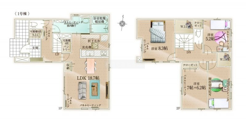 3LDKですが、間仕切り対応可の洋室あり