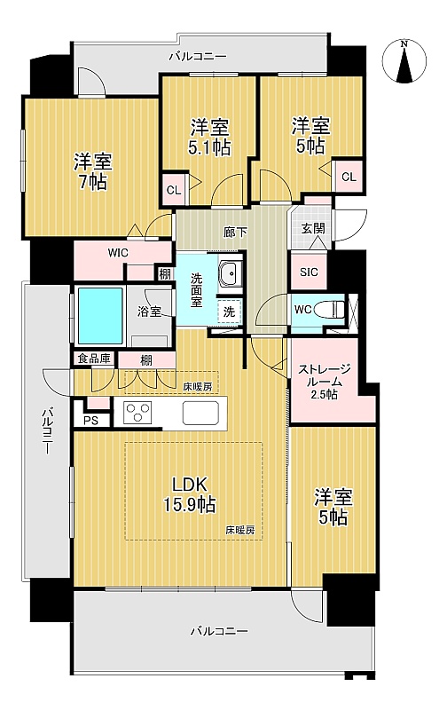 約88㎡の広々間取り