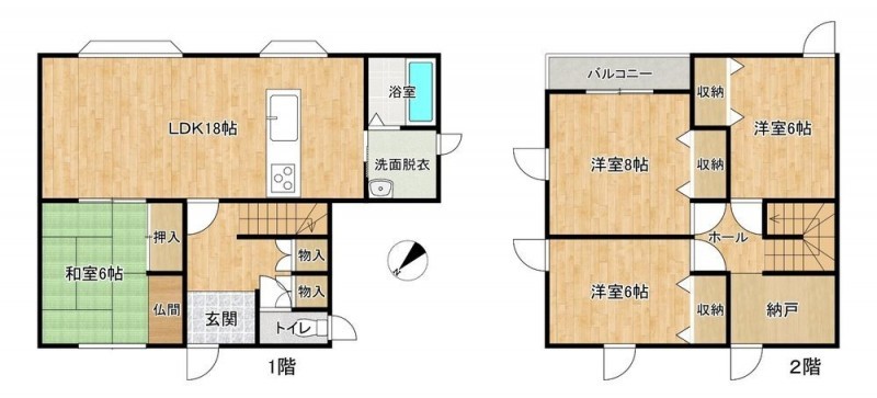 【間取図】間取りは4SLDKの二階建てです。生活動線がよく考え…