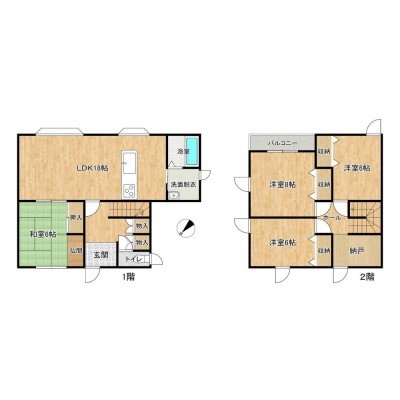 【間取図】間取りは4SLDKの二階建てです。生活動線がよく考え…