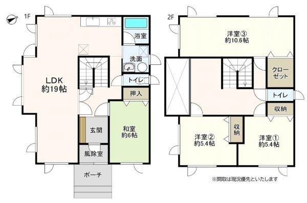 ■ ゆとりのある４LDK、家事効率を高める回遊動線