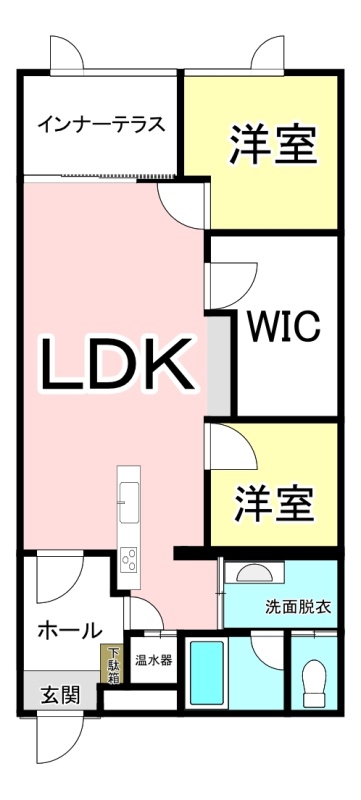 1Rから間取り変更済みのオシャレな2LDK！