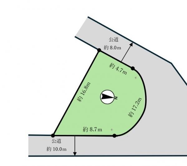 約４１．３１坪の建築条件なし売土地。