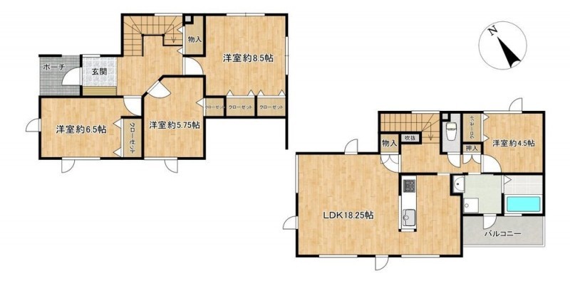 【間取図】4LDK戸建住宅のご紹介です。